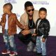 Usher arrives with his children at the premiere of “Justin Bieber: Never say Never” in Los Angeles on February 8, 2011