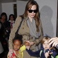 Angelina Jolie, Shiloh and Zahara arrive at LAX Airport on September 18, 2010 in Los Angeles