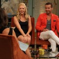 Melissa Joan Hart and Joey Lawrence share a laugh on Access Hollywood Live on June 29, 2011 