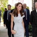 Duchess Kate arrives at the Beverly Hills Hotel in a lavender Peridot dress by Roksanda Ilincic, July 8, 2011