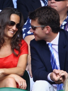 Pippa Middleton and Alex Loudon are all smiles at Wimbledon Lawn Tennis Championships at the All England Lawn Tennis and Croquet Club in London on June 29, 2011