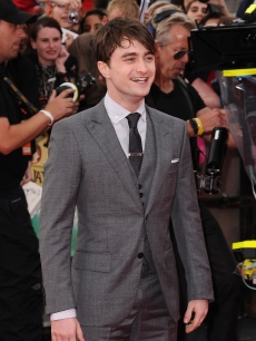 Daniel Radcliffe attends the world premiere of “Harry Potter and The Deathly Hallows - Part 2” at Trafalgar Square, London, on July 7, 2011