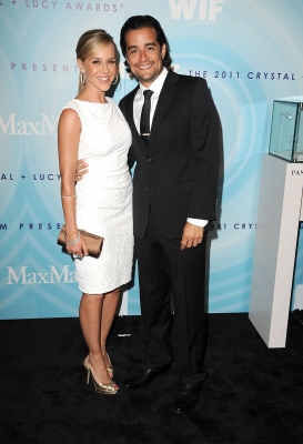 Julie Benz and Rich Orosco arrive at the The 2011 Crystal + Lucy Awards at The Beverly Hilton hotel, Beverly Hills, on June 16, 2011