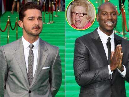 Shia LaBeouf, Tyrese Gibson, inset: Dr. Ruth
