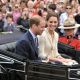 Catherine, Duchess of Cambridge, and Prince William, Duke of Cambridge arrive by carriage as they visit the Province House, Charlottetown, Canada, on July 5, 2011