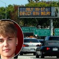 Justin Bieber / Los Angeles’ 405 freeway