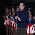 Chris Evans stands with USO Girls as he talks to fans at the exclusive fan screening of “Captain America: The First Avenger” as part of Comic-Con at the UA Horton Plaza in San Diego, Calif., on July 21, 2011