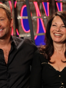 Fran Drescher and her ex-husband, Peter Marc Jacobson, visit Access Hollywood Live on July 13, 2011