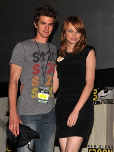 Andrew Garfield and Emma Stone speak at ‘The Amazing Spider-Man’ Panel during Comic-Con 2011 at San Diego Convetion Center on July 22, 2011 in San Diego, California