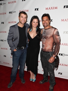 Liam McIntyre, Katrina Law and Manu Bennett attend Maxim’s celebration of FX and Twentieth Century Fox Home Entertainment at Comic-Con at Hotel Solamar, San Diego, Calif., on July 22, 2011