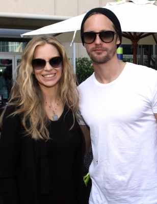 “True Blood’s” Kristin Bauer van Straten and Alexander Skarsgard hang out at the WIRED Cafe at the Omni Hotel during Comic-Con, San Diego, on July 23, 2011
