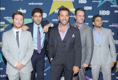 Kevin Connolly, Adrian Grenier, Jeremy Piven, Kevin Dillon and Jerry Ferrara bond for one last time at the final season premiere of “Entourage” in New York City on July 19, 2011