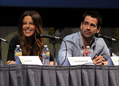Kate Beckinsale and Colin Farrell speak at at the ‘Total Recall’ Panel during Comic-Con 2011 at the San Diego Convention Center in San Diego, Calif., on July 22, 2011