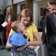 Jenna Fischer and John Krasinski as Pam and Jim with baby No. 1 on “the Office, November 2010