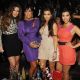 Khloe Kardashian, Kris Jenner, Kim Kardashian and Kourtney Kardashian pose at Kim’s bachelorette party at TAO in Las Vegas on July 23, 2011