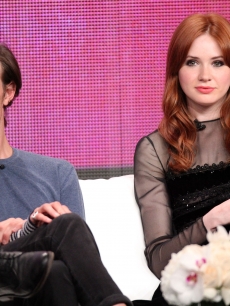 Matt Smith and Karen Gillan speak during the “Doctor Who” panel during the BBC America portion of the 2011 Summer TCA Tour held at the Beverly Hilton, Beverly Hills, on July 28, 2011