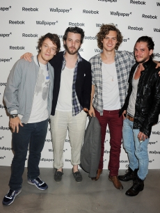 Alfie Allen, Gethin Anthony, Finn Jones, and Kit Harrington attend a private view of works by five leading artists who have created pieces inspired by Reebok’s Zig Tech technology hosted by Reebok and style magazine Wallpaper* at The Great Room, London, on July 28, 2011