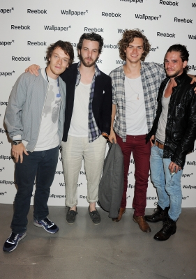 Alfie Allen, Gethin Anthony, Finn Jones, and Kit Harrington attend a private view of works by five leading artists who have created pieces inspired by Reebok’s Zig Tech technology hosted by Reebok and style magazine Wallpaper* at The Great Room, London, on July 28, 2011