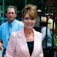 Sarah Palin leaves the Liberty Bell Center during her “One Nation” bus tour in Philadelphia, Pennsylvania on May 31, 2011