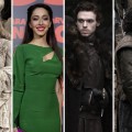 Sophie Turner as Sansa Stark, Oona Chaplin, Richard Madden as Robb Stark and Kit Harington as Jon Snow