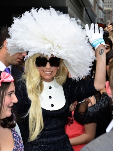 Lady Gaga is seen on the streets of Manhattan in New York City on August 18, 2011 