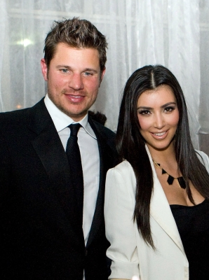 Nick Lachey and Kim Kardashian attend the 2nd Annual Derby Spectacular Celebration at Glassworks in Louisville, Kentucky, on May 1, 2009 