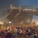 The stage collapses at the Indiana State Fair Indianapolis, Indiana, on August 13, 2011 