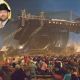 The stage collapses at the Indiana State Fair in Indianapolis on August 13, 2011; inset: Jennifer Nettles and Kristian Bush, Sara Baraeilles