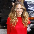 Sarah Jessica Parker sports a bold and bright ensemble at the ‘Late Show With David Letterman’ in New York City on September 7, 2011 