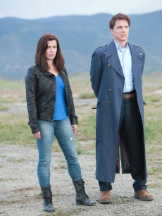 Eve Myles as Gwen Cooper & John Barrowman as Captain Jack Harkness in “Torchwood: Miracle Day”