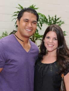 Sam Poueu and Stephanie Anderson arrive at the premiere Of Universal Studios Hollywood’s ‘King Kong 360 3-D’ attraction in Universal City, Calif. on June 29, 2010
