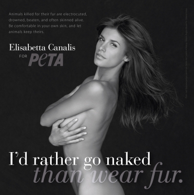 Elisabetta Canalis bares her body in a new anti-fur campaign for PETA