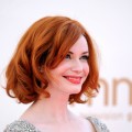 Voluptuous Christina Hendricks poses at the 63rd Annual Primetime Emmy Awards held at Nokia Theatre L.A. LIVE on September 18, 2011