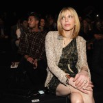 Courtney Love is spotted in the front row at the Roberto Cavalli Spring/Summer 2012 fashion show in Milan, Italy, on September 26, 2011 