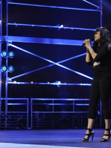 Stacy Francis, 42, performs in front of the judges and thousands of audience members on “The X Factor’s” debut episode on September 21, 2011