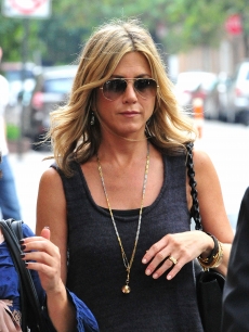 Jennifer Aniston is spotted taking a stroll in the West Village in New York City on September 26, 2011