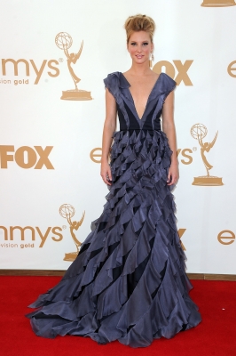 Heather Morris arrives at the 63rd Annual Primetime Emmy Awards held at Nokia Theatre L.A. LIVE on September 18, 2011 in Los Angeles
