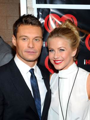 Cute couple alert! Ryan Seacrest and Julianne Hough pose in the VIP Lounge at the iHeartRadio Music Festival held at the MGM Grand Garden Arena in Las Vegas on September 23, 2011
