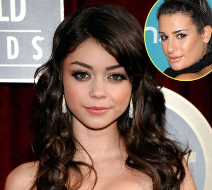 Sarah Hyland, inset: Lea Michele 
