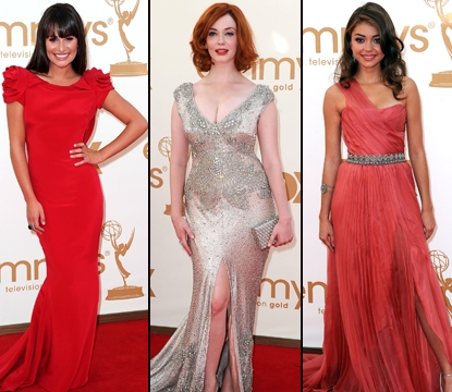 Lea Michele/Christina Hendricks/Sarah Hyland at the 2011 Emmys