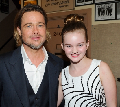 Brad Pitt and Kerris Dorsey arrive at the premiere of ‘Moneyball’ at the Paramount Theatre of the Arts in Oakland, Calif. on September 19, 2011