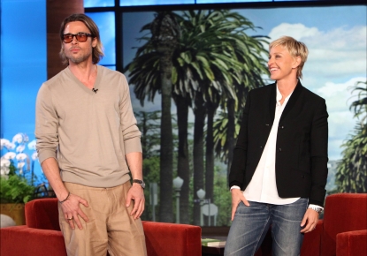 Brad Pitt visits ‘The Ellen DeGeneres Show’ for an interview on Sept. 21, 2011