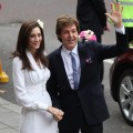 Sir Paul McCartney and Nancy Shevell arrive for their wedding at Marylebone Registry Office in London on October 9, 2011