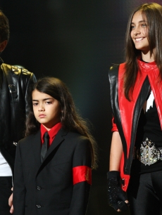Prince Jackson, Blanket Jackson and Paris Jackson appear onstage at the ‘Michael Forever’ concert to remember the late Michael Jackson at The Millenium Stadium in Cardiff, Wales, on October 8, 2011