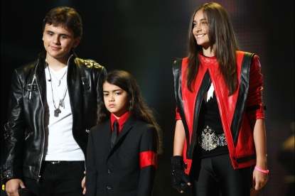 Prince Jackson, Blanket Jackson and Paris Jackson appear onstage at the ‘Michael Forever’ concert to remember the late Michael Jackson at The Millenium Stadium in Cardiff, Wales, on October 8, 2011