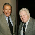 Mike Wallace and Andy Rooney attend the screening of ‘Enron: The Smartest Guys in the Room’ at the MGM screening room in New York City on April 13, 2005      