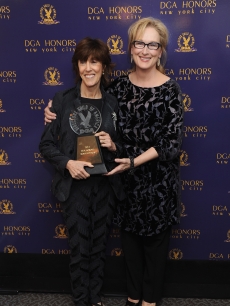 Nora Ephron poses with Meryl Streep at the 2011 Directors Guild Of America Honors at the Directors Guild of America Theater in New York City on October 13, 2011