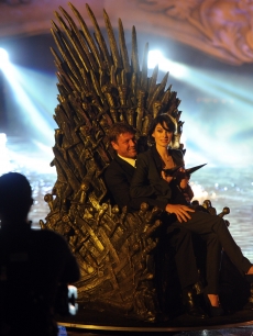 Sean Bean and Lena Headey on stage at the 2011 Scream Awards on the Universal Studios lot, Hollywood, Oct. 15, 2011