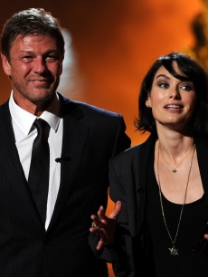 Sean Bean and Lena Headey on stage at the 2011 Scream Awards on the Universal Studios lot, Hollywood, Oct. 15, 2011