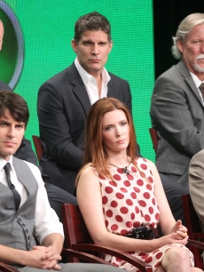 Executive Producers Sean Hayes, Todd Milliner and Jim Kouf, David Giuntoli, Bitsie Tulloch and Russell Hornsby speak during the ‘Grimm’ panel during the NBC Universal portion of the 2011 Summer TCA Tour held at the Beverly Hilton Hotel on August 1, 2011